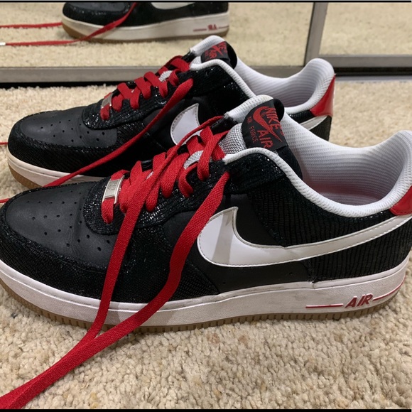 air force 1 red swoosh gum sole